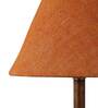 Beige Natural Fiber Shade Table Lamp With Copper Base