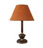 Beige Natural Fiber Shade Table Lamp With Copper Base
