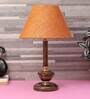 Beige Natural Fiber Shade Table Lamp With Copper Base