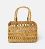 Beige Natural Fibre Hamper Fruit Basket -Jali