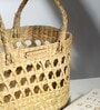 Beige Natural Fibre Hamper Fruit Basket- Oval Jali