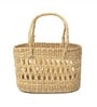 Beige Natural Fibre Hamper Fruit Basket- Oval Jali