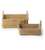 Beige Natural Fibre Set of 2 Baskets