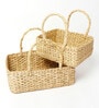 Beige Natural Fibre Set of 2 Baskets