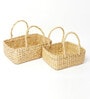 Beige Natural Fibre Set of 2 Baskets