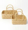 Beige Natural Fibre Set of 2 Baskets