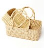 Beige Natural Fibre Set of 2 Baskets