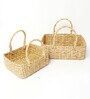 Beige Natural Fibre Set of 2 Baskets