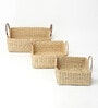 Beige Natural Fibre Set of 3 Basket