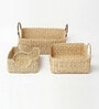 Beige Natural Fibre Set of 3 Basket
