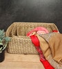 Beige Natural Fibre Set of 4 Organiser Tray and Storage Basket