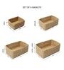 Beige Natural Fibre Set of 4 Organiser Tray and Storage Basket