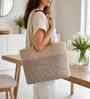 Beige Natural Polypropelyene Braided Corsica Tote Basket/Bag