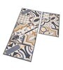 Beige Nylon 47 x 20 Inches Machine Made Floor Runner and Door Mat