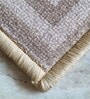 Beige Nylon 47 x 20 Inches Machine Made Floor Runner and Door Mat