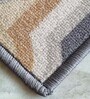 Beige Nylon 47 x 20 Inches Machine Made Floor Runner and Door Mat
