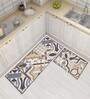 Beige Nylon 47 x 20 Inches Machine Made Floor Runner and Door Mat
