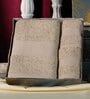 Beige Plain TC Cotton 1 Bath Towel with 2 Hand Towel and 1 Box
