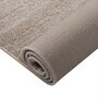Beige Plain Solids Wool 3 x 5 Feet Machine Made Carpet