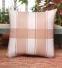 Beige Geometric Polycanvas 16 x 16 Inches Cushion Cover