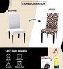Beige Polycotton Geometric 14x18 Inches Chair Covers (Pack of 6)