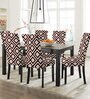 Beige Polycotton Geometric 14x18 Inches Chair Covers (Pack of 6)