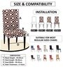 Beige Polycotton Geometric 14x18 Inches Chair Covers (Pack of 6)
