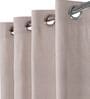 Beige Polycotton Textured 9ft Regular Eyelet Long Door Curtains (2 Pc)