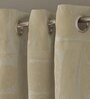 Beige Traditional Poly Cotton 7 Ft Semisheer Eyelet Door Curtains (Set of 2)