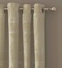 Beige Traditional Poly Cotton 7 Ft Semisheer Eyelet Door Curtains (Set of 2)