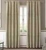 Beige Traditional Poly Cotton 7 Ft Semisheer Eyelet Door Curtains (Set of 2)