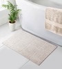 Beige Polyester 24X16 Inches Anti-Skid  Bath Mat