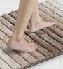 Beige Polyester 32X20 Inches Anti-Skid  Bath Mat