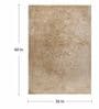 Beige Polyester Shaggy 5' x 3' Hand tufted Carpet