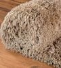 Beige Polyester Shaggy 5' x 3' Hand tufted Carpet