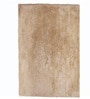 Beige Polyester Shaggy 5' x 3' Hand tufted Carpet