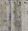 Beige Polyester Abstract 5ft Room Darkening Eyelet Window Curtains (2 Pc)