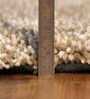 Beige Polyester Shaggy 6' x 4' Hand tufted Carpet