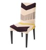 Beige Polyester Abstract Stretchable Chair Cover (1Pc)