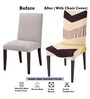 Beige Polyester Abstract Stretchable Chair Cover (1Pc)