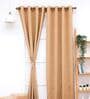 Beige Abstract Polyester 7 Ft Blackout Eyelet Door Curtain