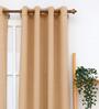 Beige Abstract Polyester 7 Ft Blackout Eyelet Door Curtain