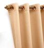 Beige Abstract Polyester 7 Ft Blackout Eyelet Door Curtain