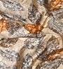 Beige Polyester Floral 7ft Semisheer Eyelet 2 Pc Door Curtains