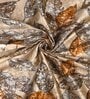 Beige Polyester Floral 7ft Semisheer Eyelet 2 Pc Door Curtains