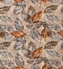 Beige Polyester Floral 7ft Semisheer Eyelet 2 Pc Door Curtains