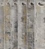 Beige Polyester Abstract 7ft Room Darkening Eyelet Door Curtains (2 Pc)