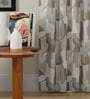Beige Polyester Abstract 7ft Room Darkening Eyelet Door Curtains (2 Pc)