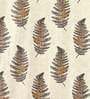 Brown Floral Polyester 7 Ft Semisheer Eyelet Door Curtains (Set of 2)