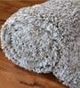 Beige Polyester Shaggy 9' x 6' Hand tufted Carpet